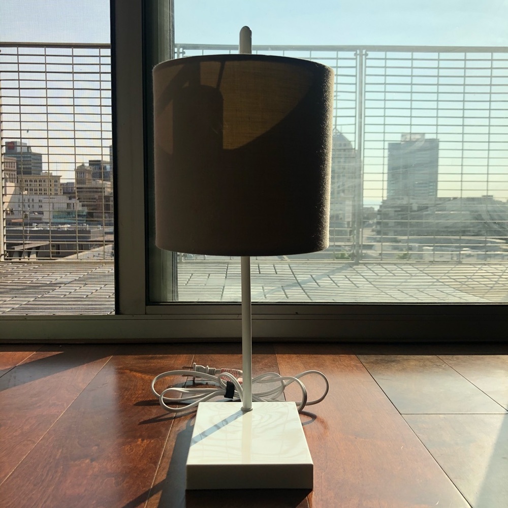 Target Desk/Bedside Lamp PLUS free bulb - White